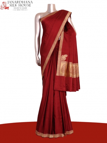 Satin Banarasi Pure Silk Saree.